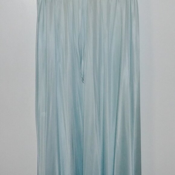 Vintage Miss Elaine Blue Peignoir Robe & Nightgown SET Size Small Ecru Lace USA - Picture 6 of 9